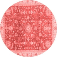 Ahgly Company Machine Persible Okrugli okrugli orijentalni crveni modernim prostirkama, 5 'krug