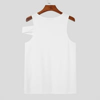 Penkaiy Muška moda izdubljena majica sa košulje na ramenu od dna ramena muški lagani ljetni prsluk xxxxl