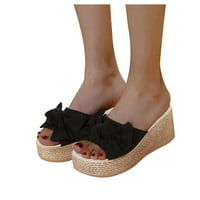 Savjedni sandale za žene za žene Bear papuče plaža klinovi Leptir-čvor Sandale Open TOE Modne rimske