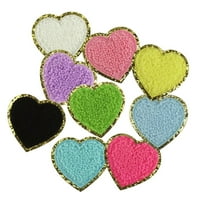DrpGunly Decor Love Emnoidered Patch Glitter Edge Mi Color Hearts Badge Dekorate zakrpu za popravak