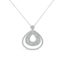 Dijamantna ponuda 18kt bijela zlatna žena Ogrlica od suza-DROP-a VS dijamantski privjesak 1. CTTW