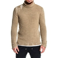 Pulover pulover sa pukotinam pletenim pletenim dukserom izveli su muške meke za muškarce u puloverima