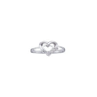 10kt bijelo zlato Ženo okruglo Diamond Jednostavan srčani prsten. CTTW