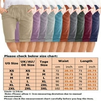 Groanlook Ženske ljetne kratke hlače ravno dno noge Solid Color Lounge Bermuda kratke hlače Midrista