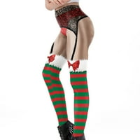 Lolmot Workhing gamaše za žene Smiješne 3D tiskane ružne božićne tamke Santa Claus Stripes Ispiši odmor