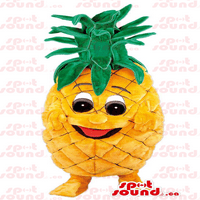 Mnskoće od žutog ananasnog voća sa velikim očima i ustima - voćna maskota