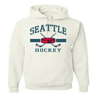 Divlji Bobby Grad Seattle Hockey Fantasy Fan Sports Unise Dukserica, Bijela, mala