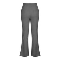 Hinvhai Plus veličine Hlače čišćenje Ženske tanke fit udobne čvrste džepove pantalone