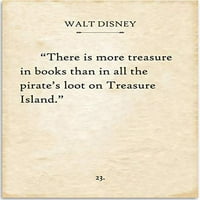 Walt Disney - u knjigama je još blaga - rezervirajte stranicu Citiraj umjetničko otisak - Unfamed Tipografska