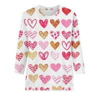 Mlqidk valentinovanska košulja za žene rukav slatka ljubavna srca grafički tees casual modne vrhove bluza
