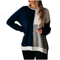 Vrijeme i Tru jesen, Zimski kardigan džemperi za žene, plus, predimenzionirani, topli, plavi, ženski