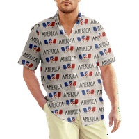 4. jula muška havajska majica USA Nacionalna zastava košulja 3D print plus veličina casual svakodnevno