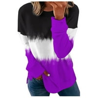Ženske majice s dugim rukavima Ženska košulja Duga Geometrija Pulover Kontrastni ženski rukavi za šivanje