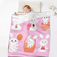 DiCasser Personalizirani Uskrsni prekrivač sa jastučnim opružnim zečevima i pokrivačima cvijeća iz svih