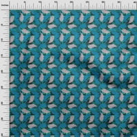 Onuone pamuk poplin srednje plava tkanina ostavlja prekrivajući zalihe ispisa šivaće tkanine od dvorišta Wide-aa