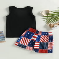 Četvrti jul Dječak ljetni odjevni vrhovi bez rukava sa američkim zastavama Storks setovi za odjeću