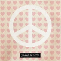 Sjajna umjetnost sada mir - ružičasta srca Louise Carey, uokvirena zidna umjetnost, 14W 14h