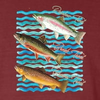 Divlji Bobby, klasična rainbow Brook Brown pastrmke riblje trio, ribolov, prednja i leđa odjeća-obojena