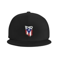 Muški i ženski pigmentni jedinstveni otisak s puerto rico zastava logotip podesivi traper šešir crni