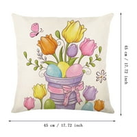 Rose svilena jastučnica svježa ljubičasta prugasto uskršnja jastučna crtani pisak kućni jastuk poklopac
