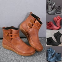Porfeet Žene Fau kože čipke s niskim potpeticama ravne cipele sa cipelama plišane obloge tople cipele,