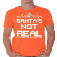 Newwward Styles Santa nije prava božićna majica Muški praznici Funny Santa Ružna božićna majica Muški