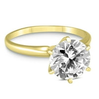- Ženski karat dijamantski prsten u 14k žutom zlatu