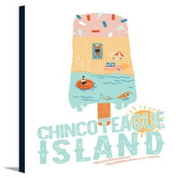 Ostrvo Chincoteague, Virginia - Ljetna popsicle scena - umjetničko djelo za novinare fenjera
