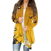 Outfit plaža Stalna odjeća Ženska modna casual Solid Color Grupa s dugim rukavima Gornja jakna žuta