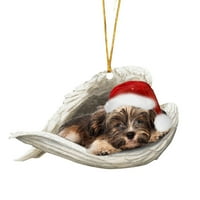 Božićni ukrasi Novi spavanje Angel Dog Božićne zabave Privjesak Crtani božićni drv Privjesak Božićni