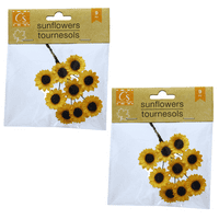 Suncowers sa žičanim stabljikama, mali umjetnički suncokretovo cvijeće za DIY zanatski vijenac Scrapbooking