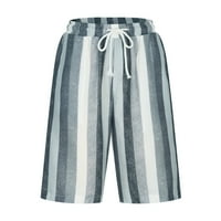 YieVot kratke hlače za muškarce Casual Summer Clearence Vertikal prugasti patchwork hlače za plažu Baggy