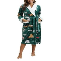 Nizieer žene kimono omota duljine koljena lagana dugačak ogrtač V-izrez mekano spavanje na noći uzgajanje