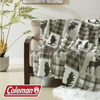 Coleman Reverzibilni MicroMink & Sherpa bacajte pokrivač - 60 80 siva
