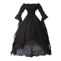 Ležerna haljina za žene - dugi rukav rukav dress dress dress crna l