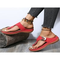 Daeful ženski flop flop sandale otvorene papuče za nožni prste putni klizni lagani na cipelama crvena