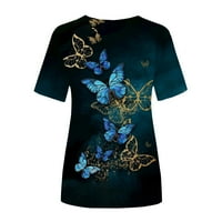 Vivianyo HD Wemens Tops Plus size Ženske modne vrhove Printe Casual Loose Fit TEE majice Bluza Ispis