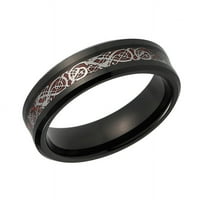 Vjenčani prstenovi za žene Crni volfram BAND W Silver Red Celtic Inline