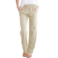 Ženski ljetni vučni struk široki nog Ležerne prilike labave pamučne palazke pantalone