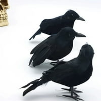 Qepwsc Halloween Black vrane Crna pernata ptica Halloween Dekoracija realnih pernatih vrana za vani