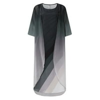 Ljetne haljine za žensko-duljinu za lakiranje tiskane slobodno vrijeme Dužina koljena A-Line okrugla