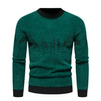 Muški džemper Crewneck Božićni povremeni pleteni vrhovi pulover zelene veličine xl
