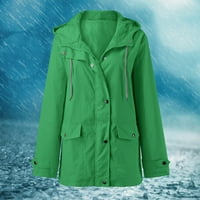Ženski hoodie kiša vodonepropusni kaput čvrsti džepovi sa patentnim jaknom vježbanja vanjska jakna otporna