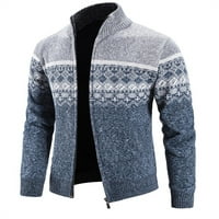 Muška zimska runo obložen pletenim kardigan džemper Jumper Clots Topli Casual pune zip Slim Fit Jackets