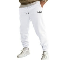 Bijele teretne pantalone za muškarce muške jeseni i zimske modne labave sportske sportske pantalone