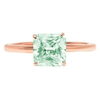 1.0ct Asscher rez zeleni simulirani dijamant 18k ružičasti ružičasti zlato graviranje izjava godišnjica