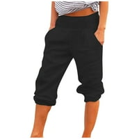 Ecqkame posteljine za žene za žene čišćenje ženske hlače sa širokim nogama pamučne pantalone ravne hlače