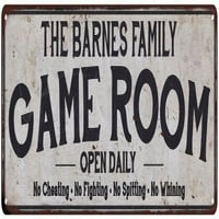 Barnes Family Game Room Country Metal Sign 106180042393