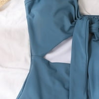 Ženske novih europskih kostirnih čvrstih boja čipke za čipke visokog struka kupaćim kostima