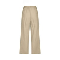 CLLIOS široke line za noge Capris hlače za žene Ljetni elastični struk pantne casual cvjedske pukotine udobne pantalone Ispis lagane joge hlače